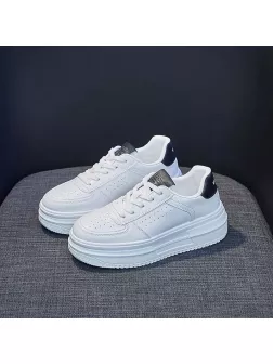 Adidasi dama casual albi cu negru MX8802